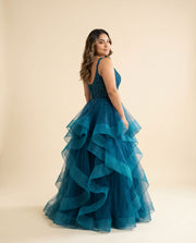 Robe Princesse À Volants Lilas