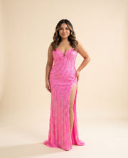 Robe Bustier Décolletée Rose Vif