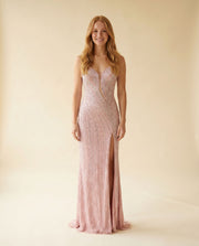 Robe Brillante Rose Argenté