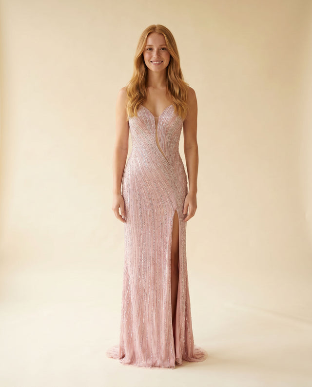 Robe Brillante Rose Argenté