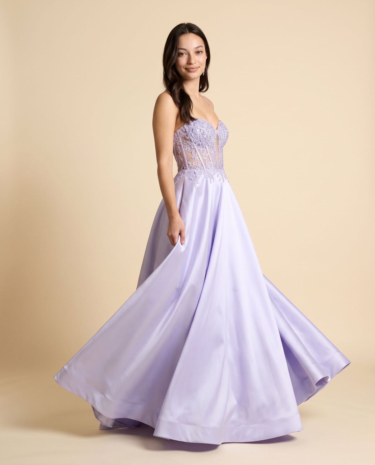 Robe Corset En Mikado Jaune