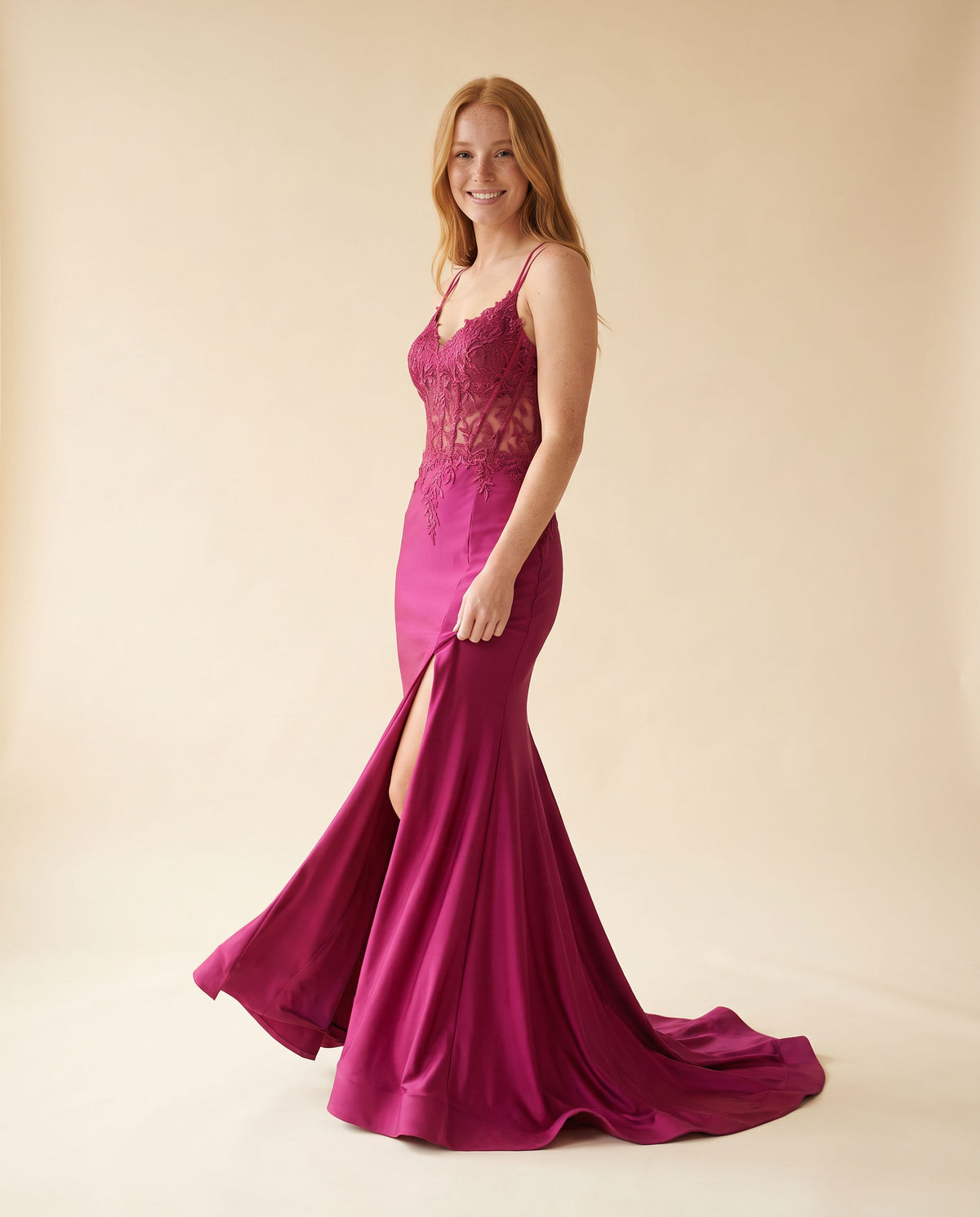 Robe ajustée en jersey Framboise
