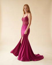 Robe ajustée en jersey Framboise