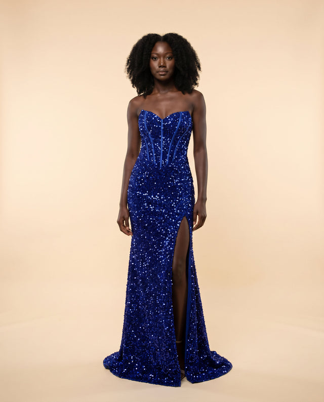 Robe Corset Cobalt Brillante