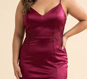 Robe Ajustée Dos Lacé Bourgogne