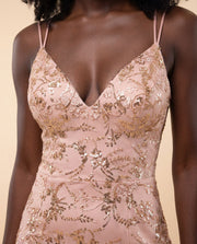 Beaded Gown Rose Gold