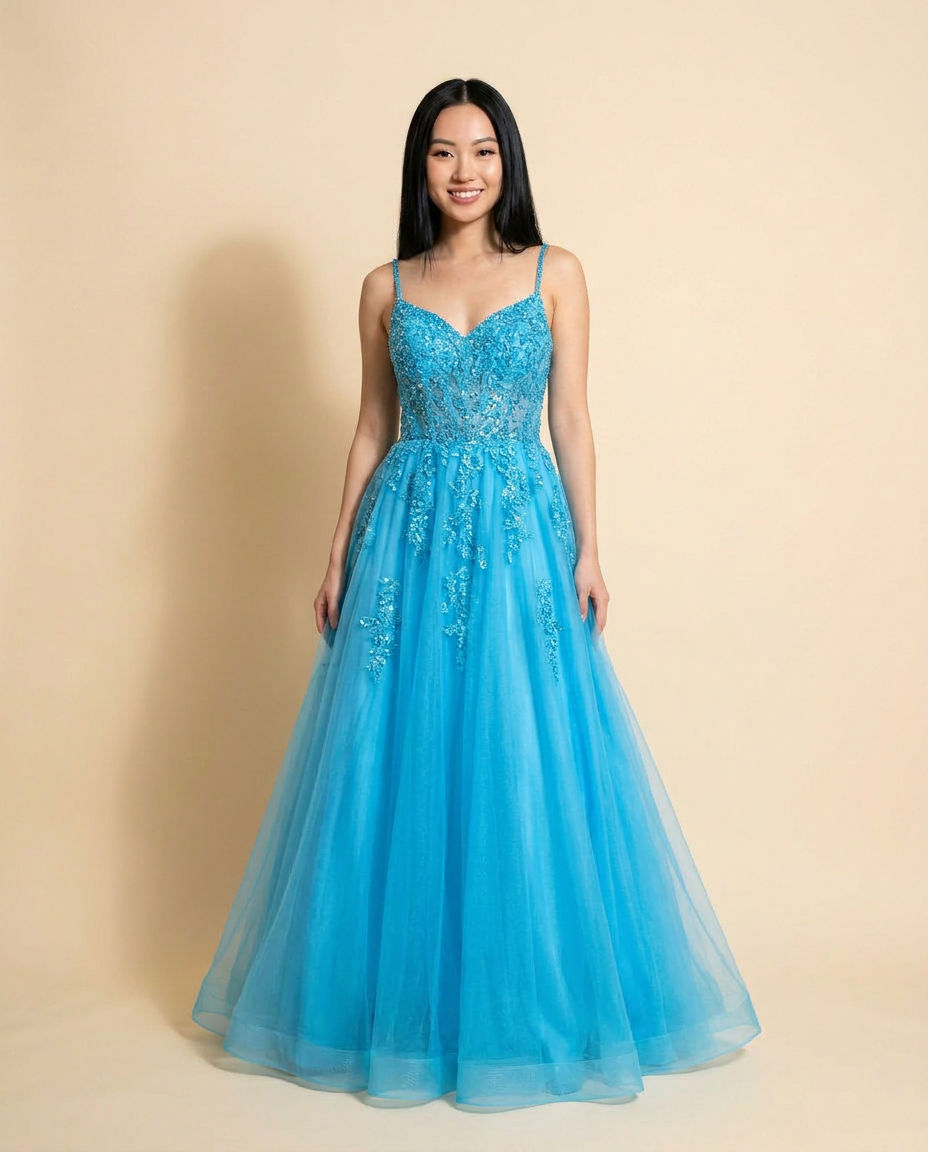 Corset Gown Sky Blue