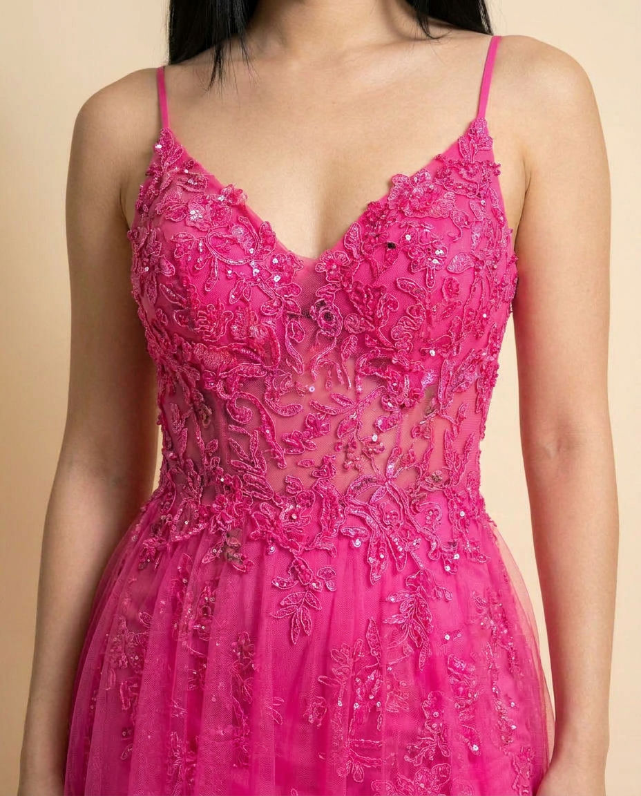 Robe Sirène Rose Vif
