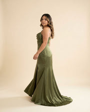 Robe De Satin Olive