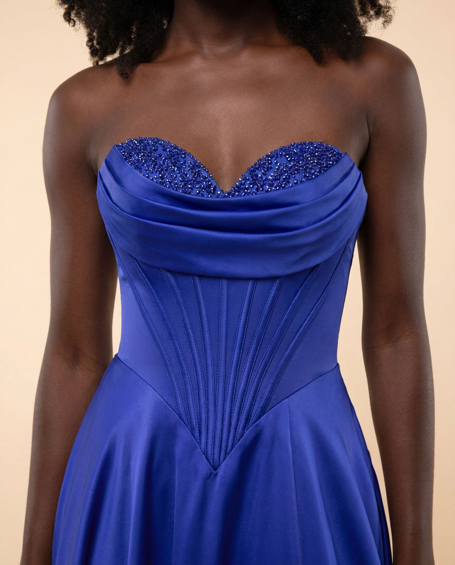 Robe Bustier Bleu Royal