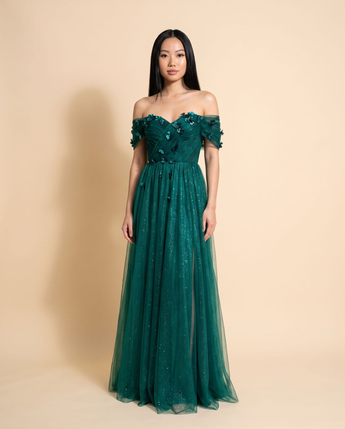 Robe En Tulle Émeraude