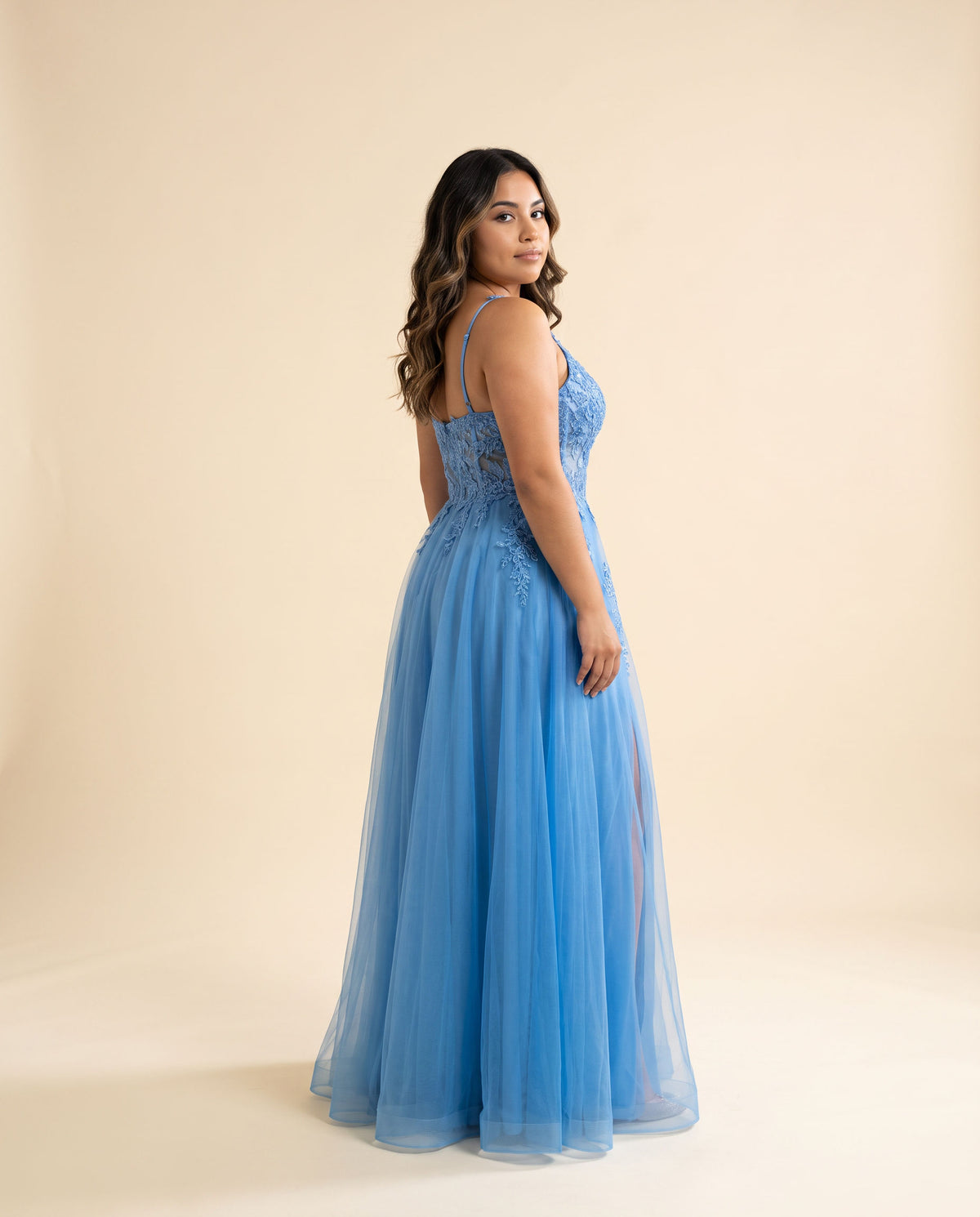 Robe Décolleté en A Bleu