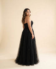 Robe Princesse Brodée Noire