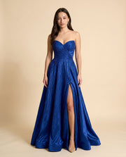 Robe Brillante Bustier Avec Fente Royal