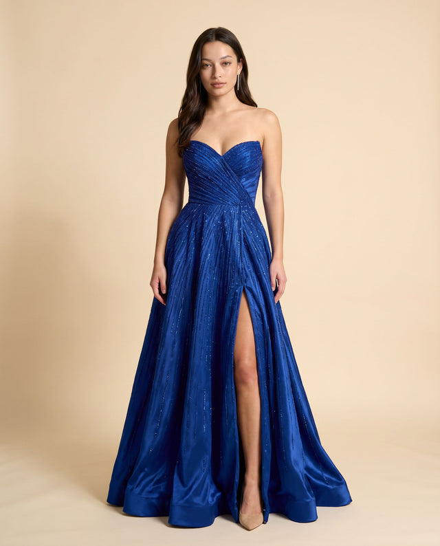 Robe Brillante Bustier Avec Fente Royal