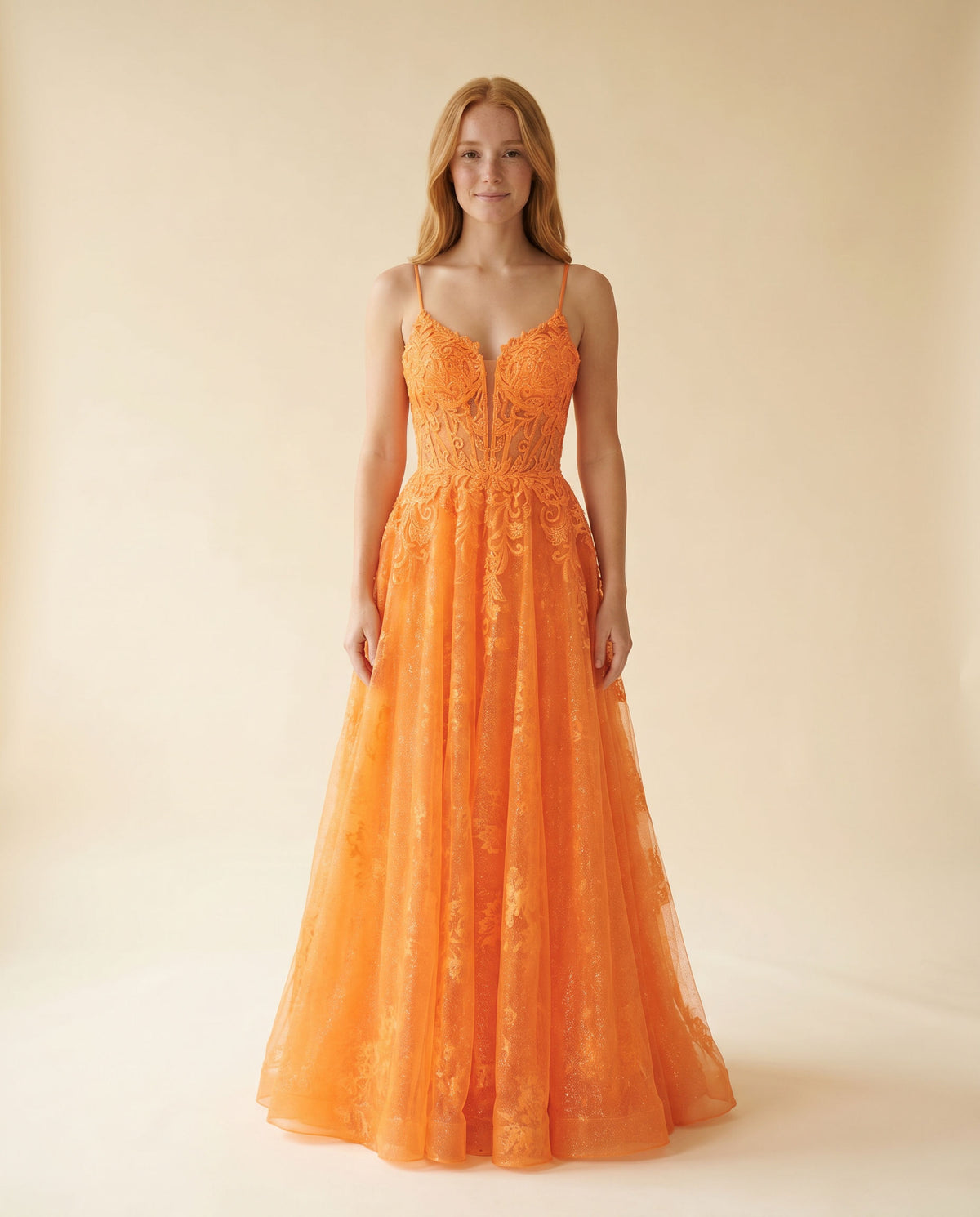 Robe En Tulle Orange