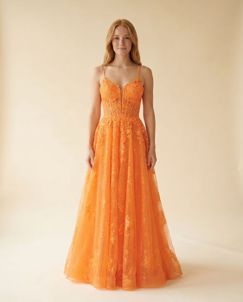 Ellie Wilde - Robe En Tulle Orange - Orange