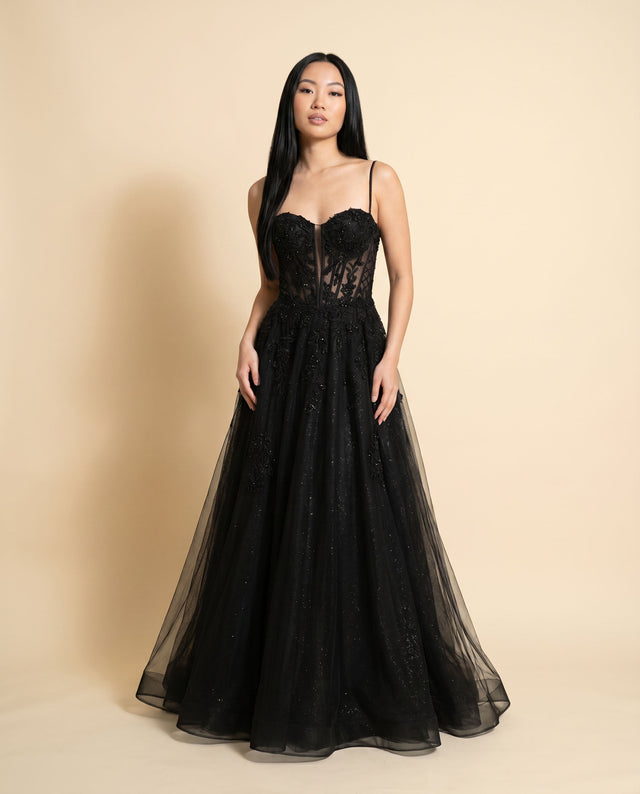Robe Corset En Tulle Noire