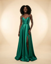 Robe En Satin Corset Orange