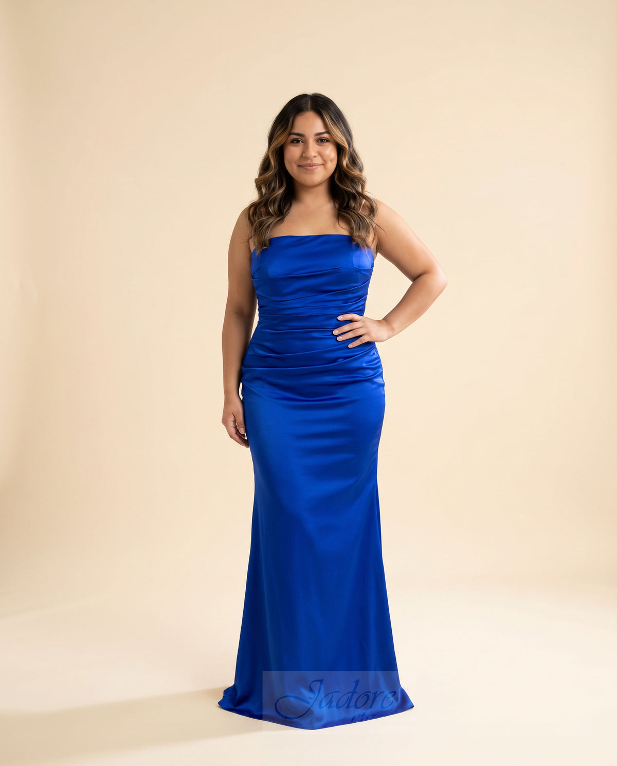 Robe Ajustée En Satin Royal