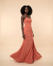 Robe Avec Fente Corail