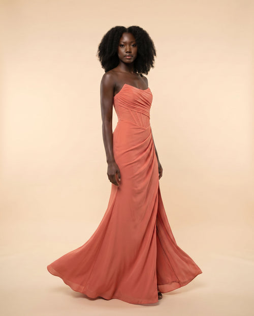 Ladivine - Robe Avec Fente Corail - Corail