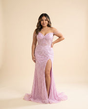 Robe Corset Avec Perle Rose Pâle