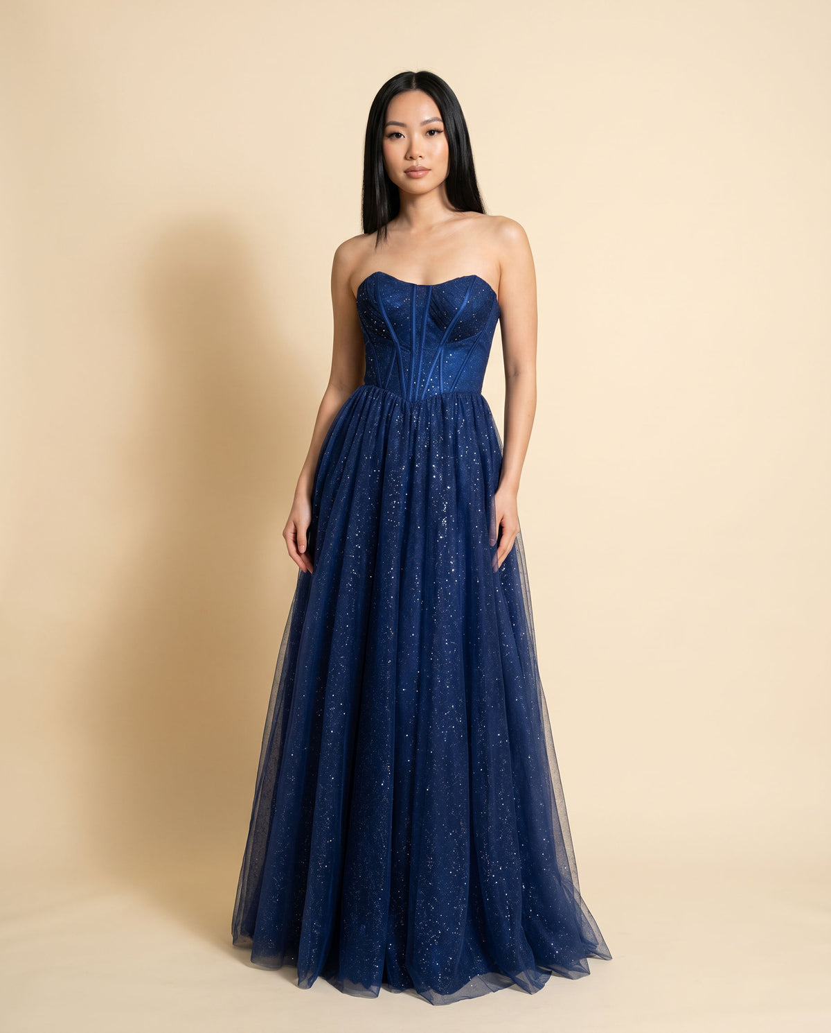 Robe scintillante bustier Marine