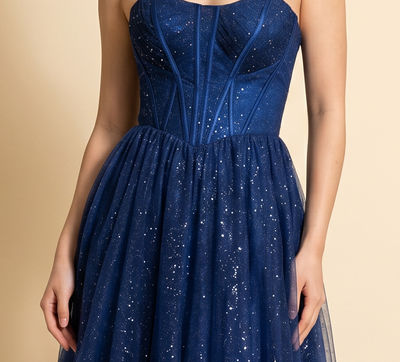 Robe scintillante bustier Marine
