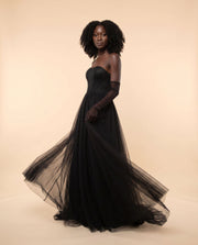 Robe bustier avec manches Noire