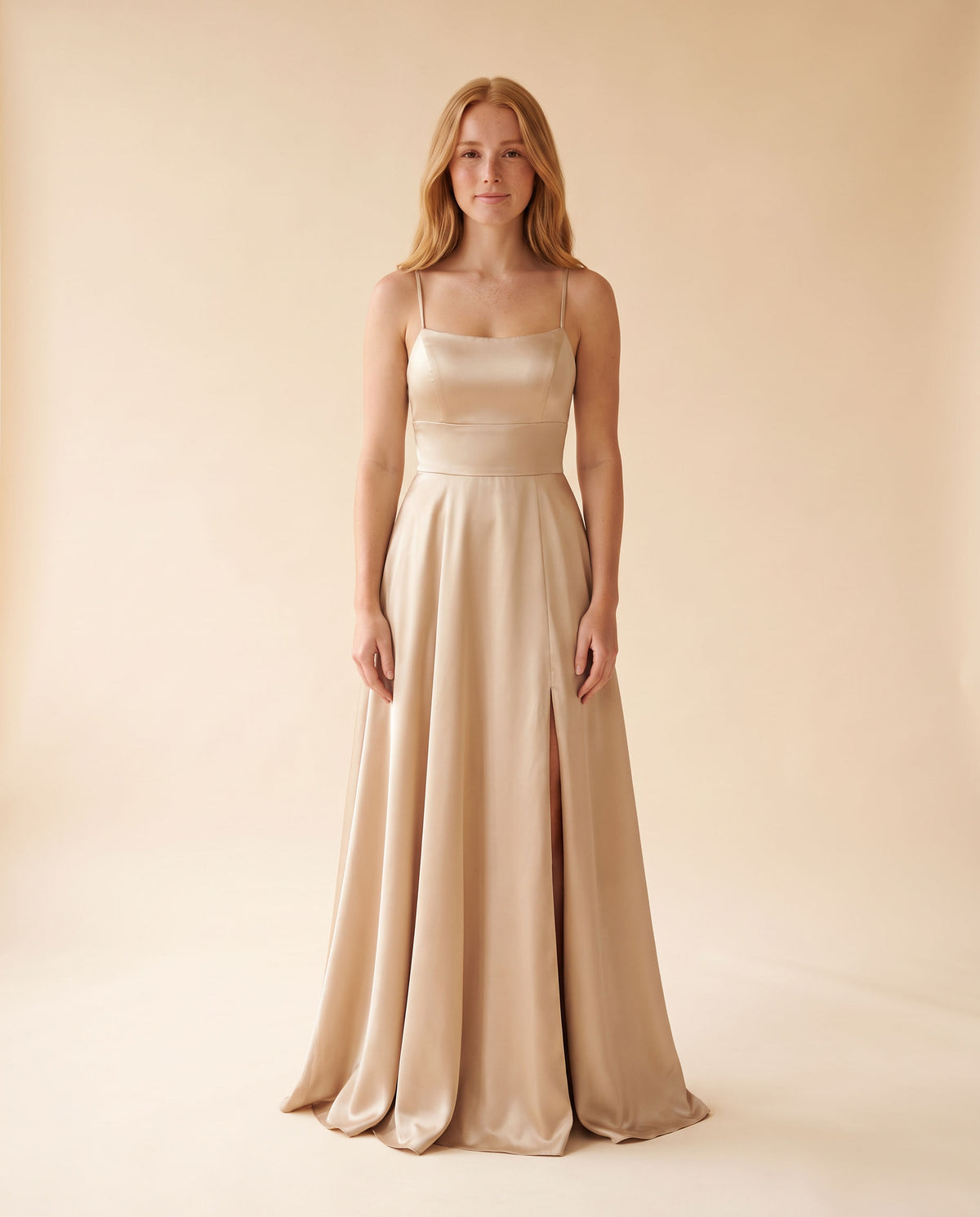 Robe fluide scintillante Champagne