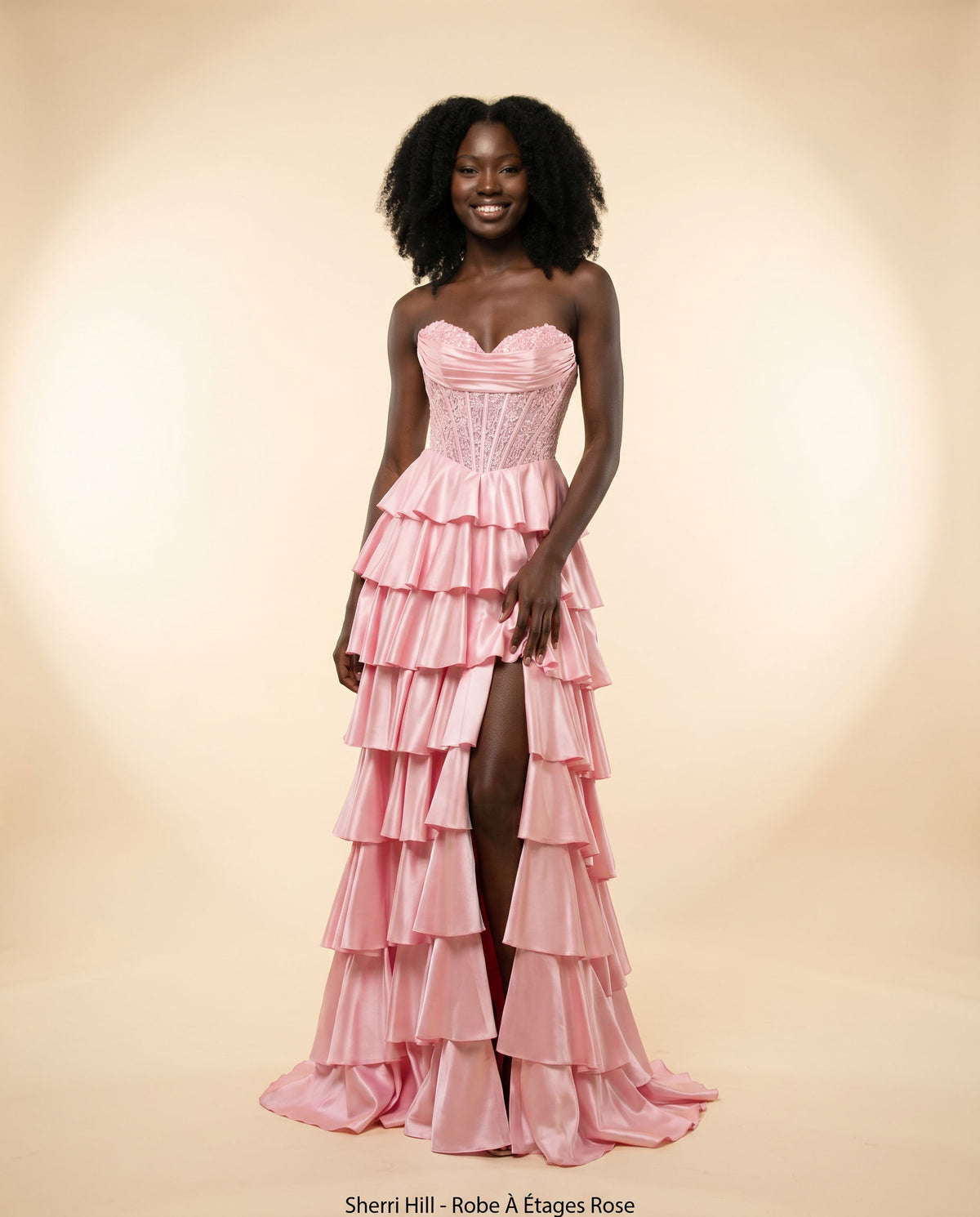 Robe À Étages Rose