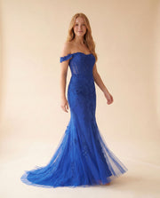Mermaid Lace Gown Cobalt