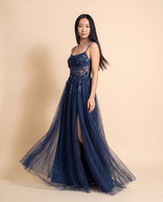 Robe Fluide Avec Fente Marine