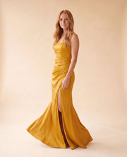 Robe Bustier Moutarde