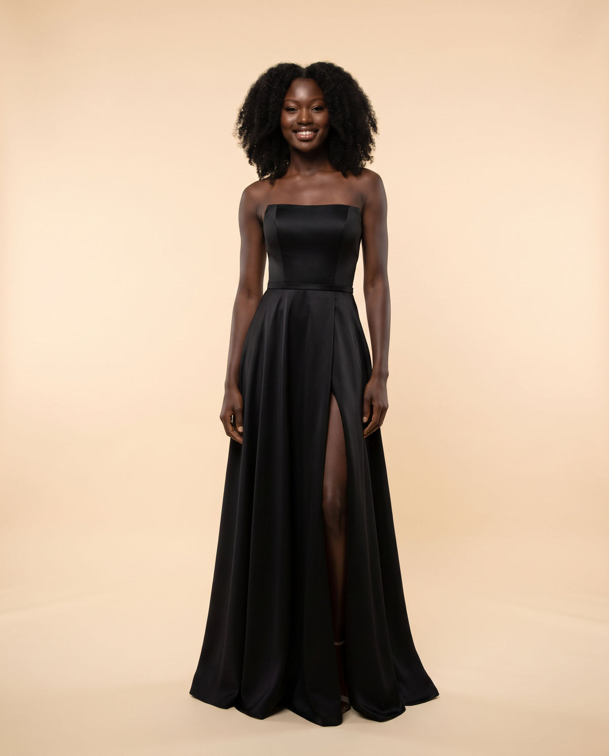 Robe Bustier En Satin Noire