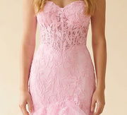 Robe Sirène Bustier Rose Pâle