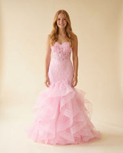 Robe Sirène Bustier Rose Pâle