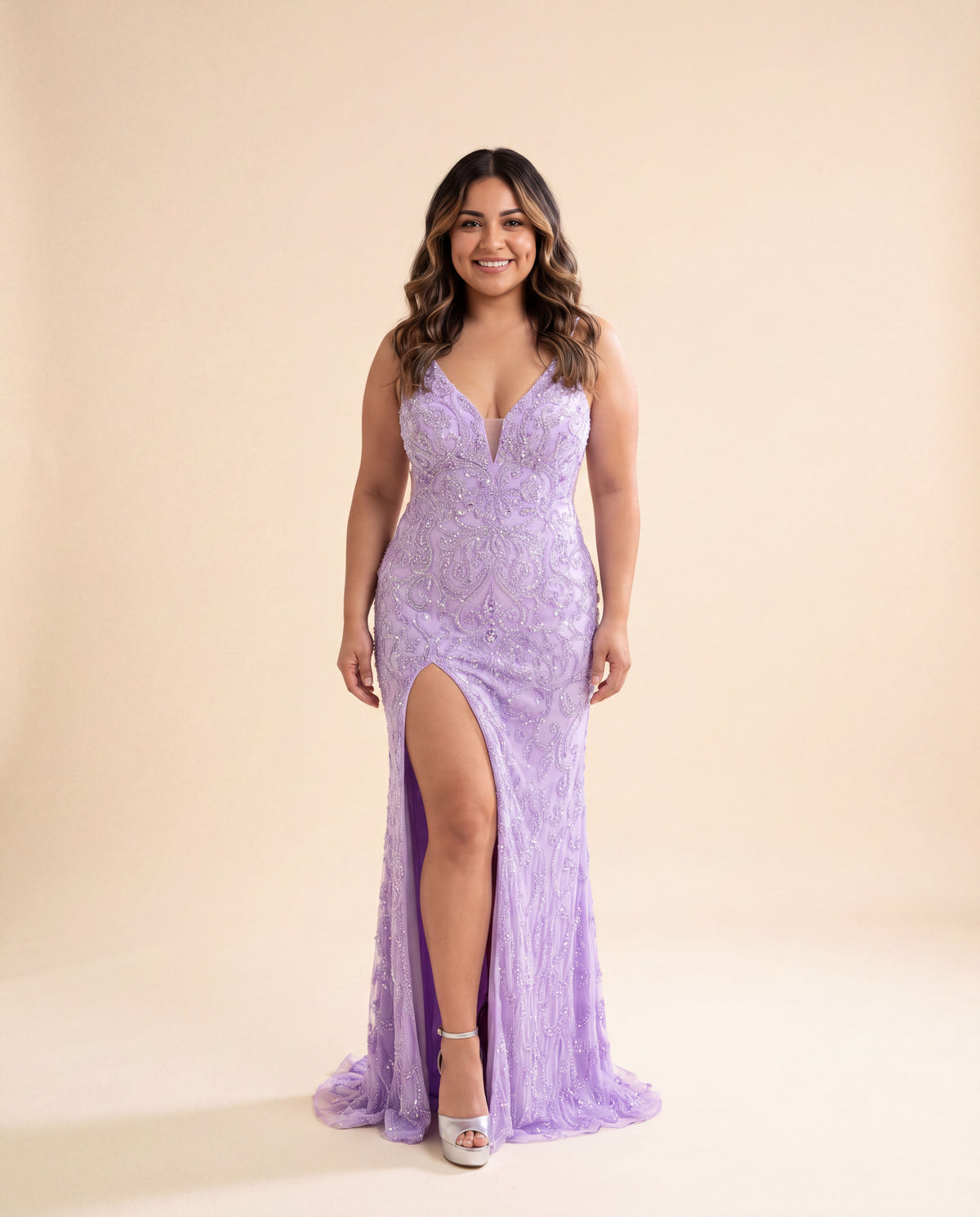 Robe Perlée Lilas