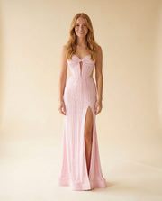 Robe Brillante Avec Fente Dusk