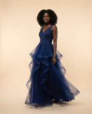 Robe à volants Bleu marin