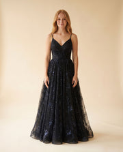 Robe avec appliqués Noire