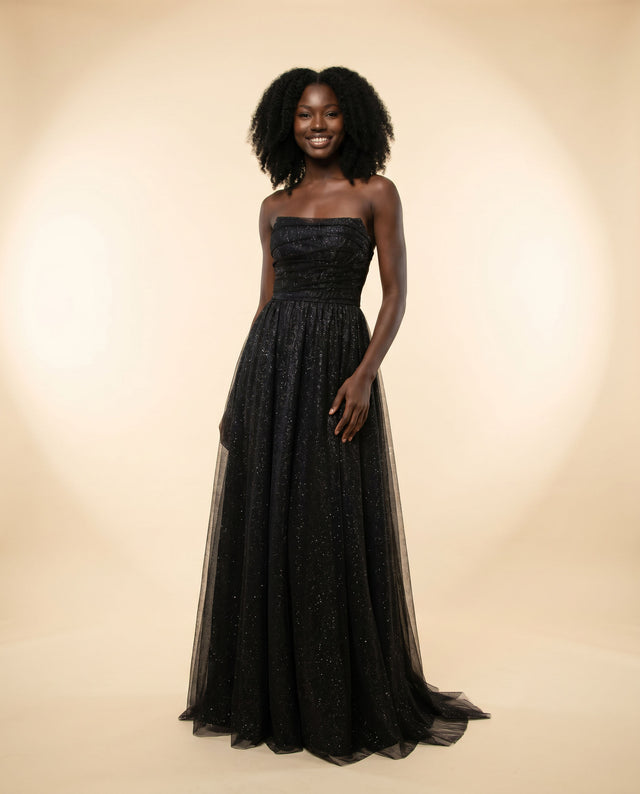Robe Scintillante Bustier Noire
