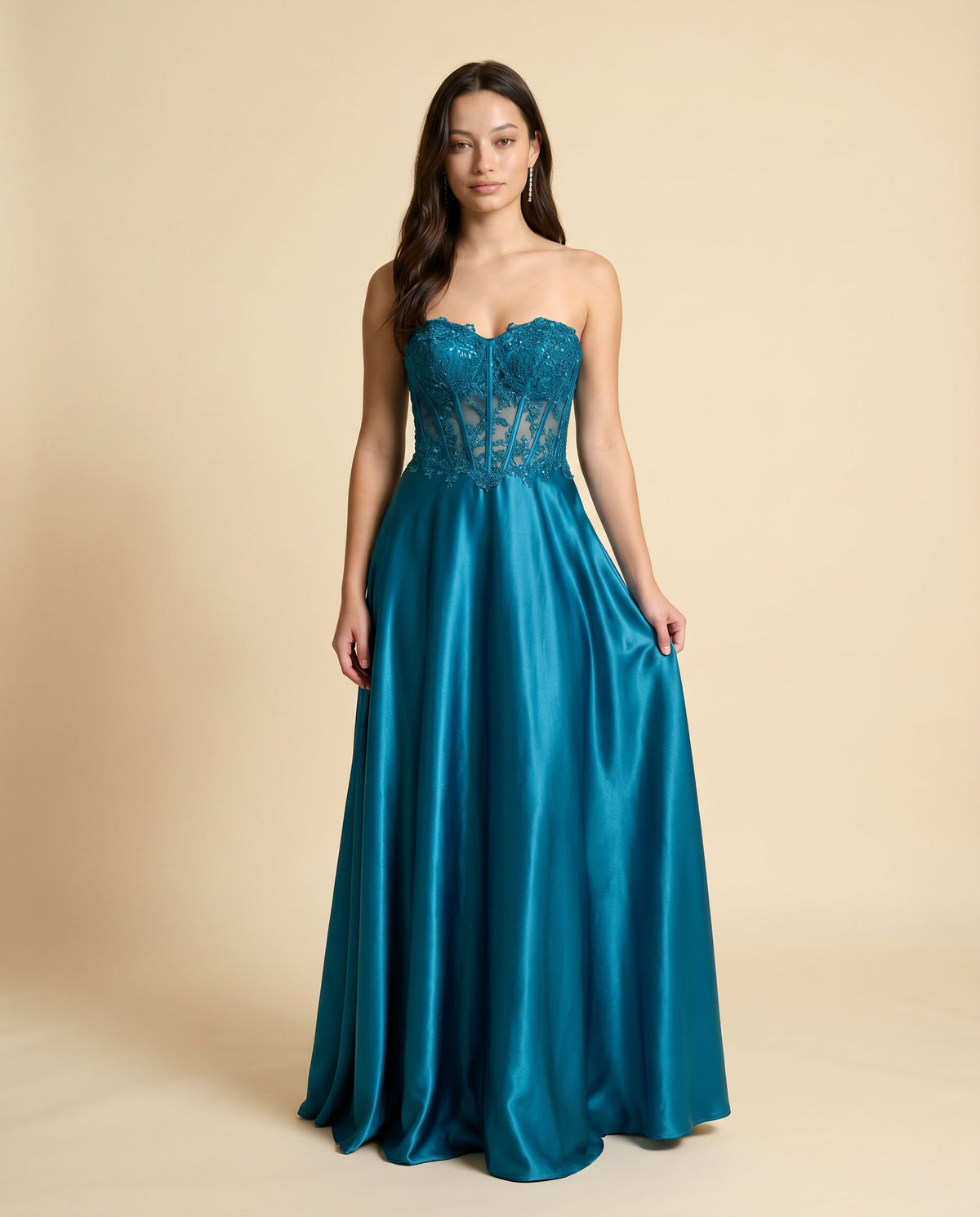 Robe Corset Avec Fente Teal