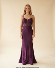 Robe Plum À Corset Scintillante