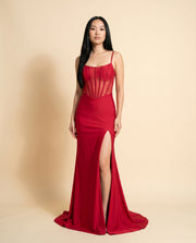 Robe Corset Brillante ruby