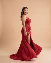 Robe De Satin Rouge