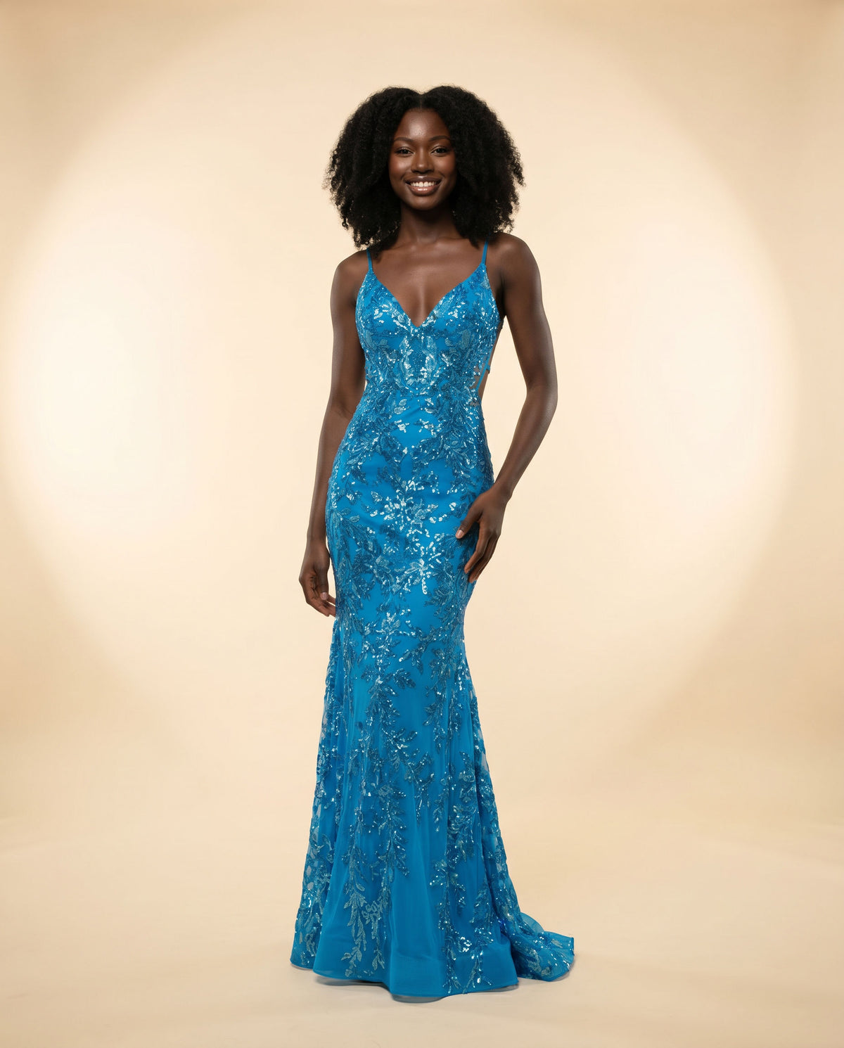 Robe À Dos Ouvert Bleu Royal