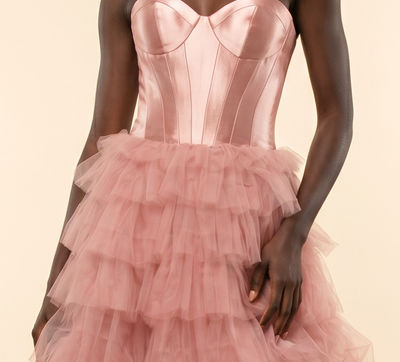 Robe Bustier à étages Blush