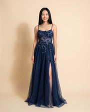 Robe Fluide Avec Fente Marine